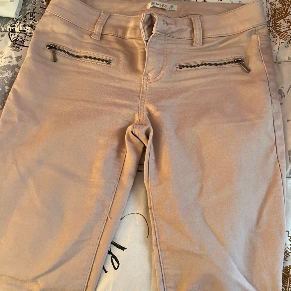 Cute pinkish tan jeans. Soft material, can dress up or down.